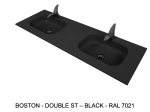 Plan vasque à encastrer, double lavabos intégrés angle arrondi, L. 120 à 200 cm x 40 à 60 cm, résine minérale ACRYSTONE® SOLID SURFACE Finition lisse, Livraison Offerte et Rapide.